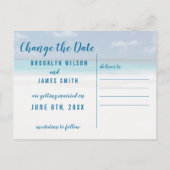 日付の変更ビーチテーマ日付の保存 案内ポストカード (裏面)