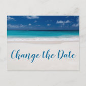 日付の変更ビーチテーマ日付の保存 案内ポストカード (正面)