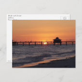 日付の変更ビーチ結婚式日 案内ポストカード (正面/裏面)