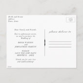 日付の変更ビーチ結婚式日 案内ポストカード (裏面)