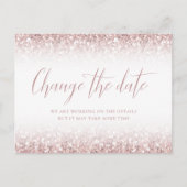 日付の変更ピンクグリッターバルミツワー延期 ポストカード (正面)