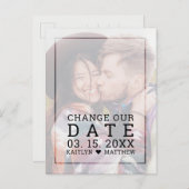 日付の変更フェードフォトミニマルタイポグラフィ 案内ポストカード (正面/裏面)