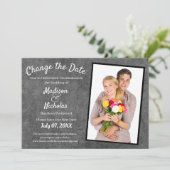 日付の変更フォトのグレー結婚のコメント セーブザデート (スタンド正面)