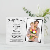 日付の変更フォトのグレー結婚のコメント セーブザデート (スタンド正面)