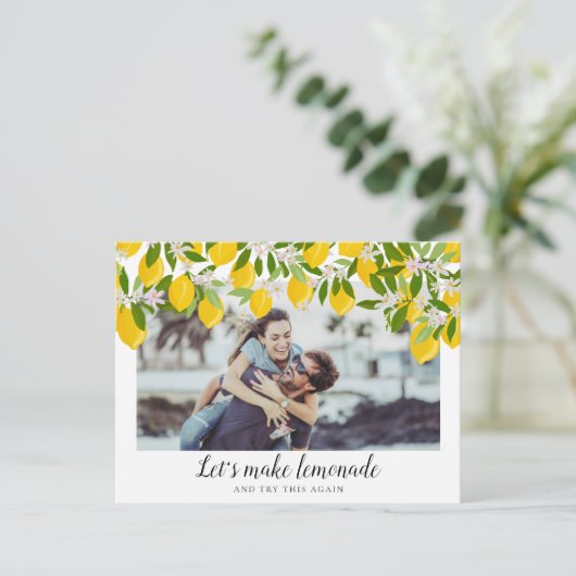 日付の変更レモン日付の写真の保存 ポストカード (スタンド正面)