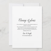 日付の変更延期日の保存を最小限にする 招待状 (裏面)