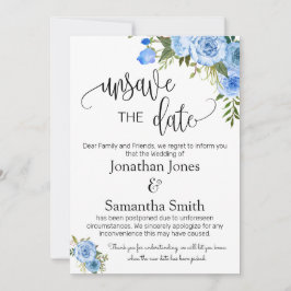 日付の変更日の青色のフローラを保存解除します。 招待状