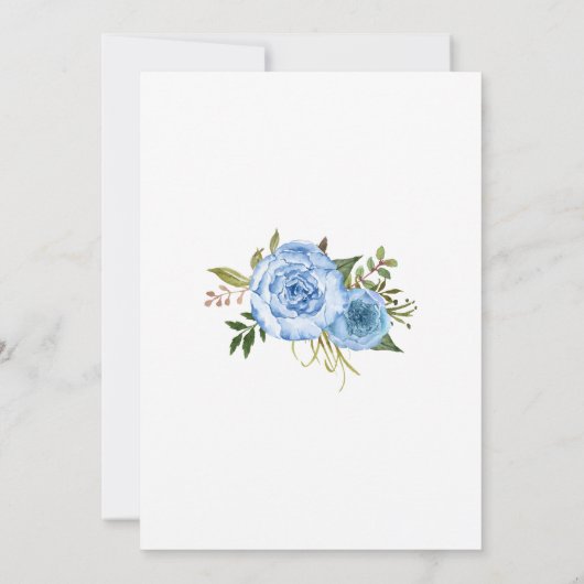 日付の変更日の青色のフローラを保存解除します。 招待状 (裏面)