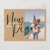 日付の変更素朴写真の保存日付 ポストカード (正面)