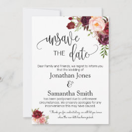 日付の変更結婚の変更の変更の元に戻す 招待状