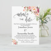 日付の変更結婚ピンクのフローラiの保存を解除 招待状 (スタンド正面)