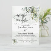 日付の変更結婚ユーカリの保存を解除 招待状 (スタンド正面)