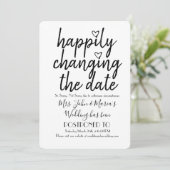 日付の変更結婚白黒 招待状 (スタンド正面)