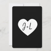 日付の変更結婚白黒 招待状 (裏面)