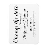 日付の変更，書道の結婚発表 マグネット (縦)