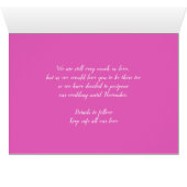 日付の変更anemoneピンク結婚の延期カード (内部横(下))