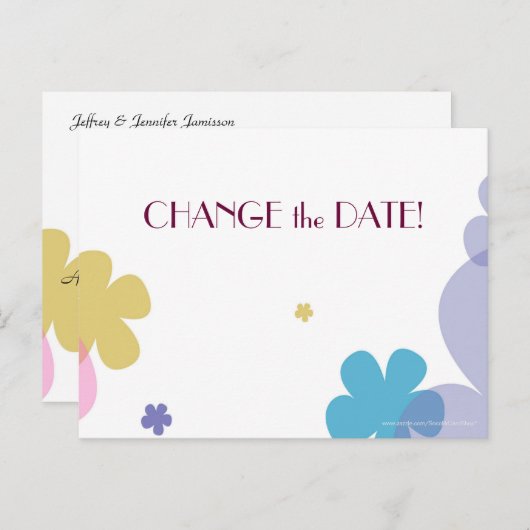 日付の変更Anyの結婚記念日はがき 案内ポストカード (正面/裏面)