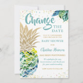 日付の変更Pineapple Baby Shower 招待状 (正面)