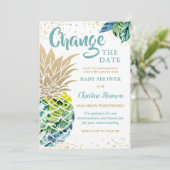 日付の変更Pineapple Baby Shower 招待状 (スタンド正面)