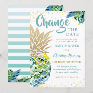 日付の変更Pineapple Baby Shower 招待状