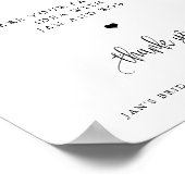 日付の夜とハートミニマリスト書道表示 ポスター (角)