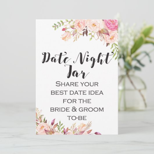 日付の夜のアイディアサイン5x7インチサイズ 招待状 (スタンド正面)