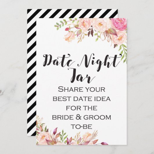 日付の夜のアイディアサイン5x7インチサイズ 招待状 (正面/裏面)