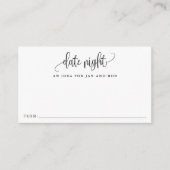 日付の夜のアイディア、ミニマリスト書道カード エンクロージャーカード (正面)