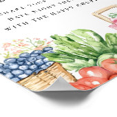 日付の夜の市場のブライダルシャワー標識 ポスター (角)