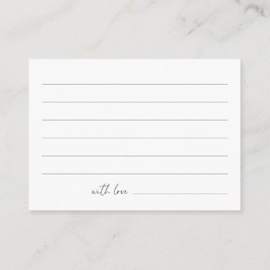 日付の夜アイディア |レモンブライダルシャワー エンクロージャーカード (裏面)