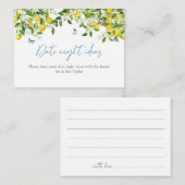 日付の夜アイディア |レモンブライダルシャワー エンクロージャーカード (正面/裏面)