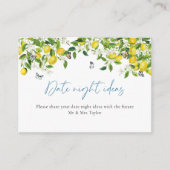 日付の夜アイディア |レモンブライダルシャワー エンクロージャーカード (正面)