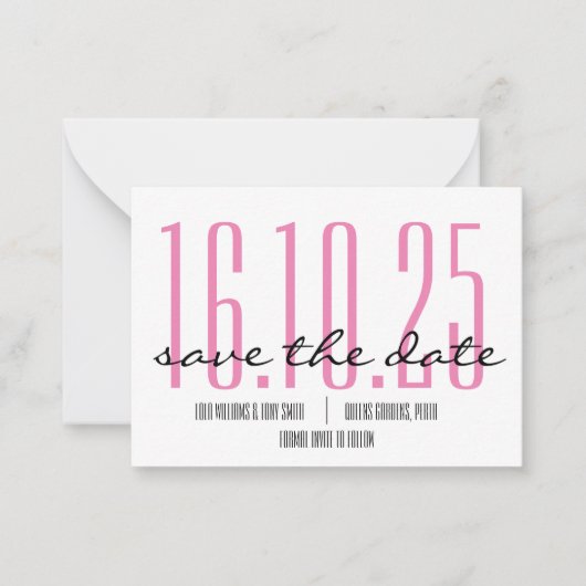 日付の大きい招待状 ノートカード (正面)