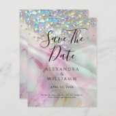 日付の大理石アルコールインクホログラフィックグライダー (正面/裏面)