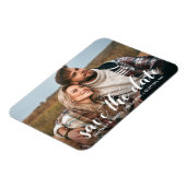 日付の婚約フォトスクリプトのモダン保存 マグネット (左側)