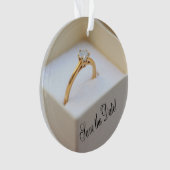 日付の婚約リングを保存する オーナメント (正面)