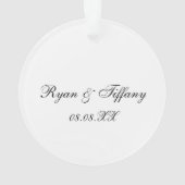 日付の婚約リングを保存する オーナメント (裏面)