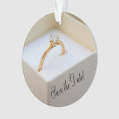 日付の婚約リングを保存する オーナメント (正面)