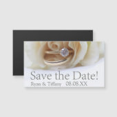 日付の婚約指輪を救い、上がりました (正面/裏面)