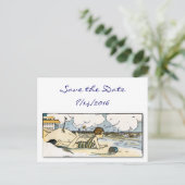 日付の子ヴィンテージビーチアートポストカードの保存 案内ポストカード (スタンド正面)