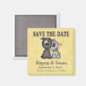 日付の子犬の保存 マグネット (正面/裏面)