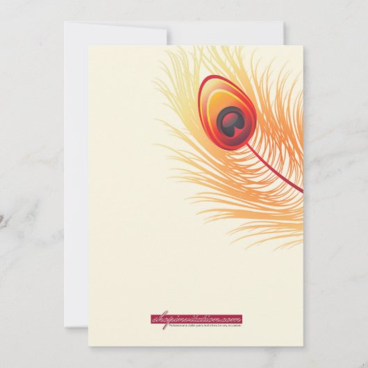 日付の孔雀の結婚式招待状を救って下さい セーブザデート (裏面)