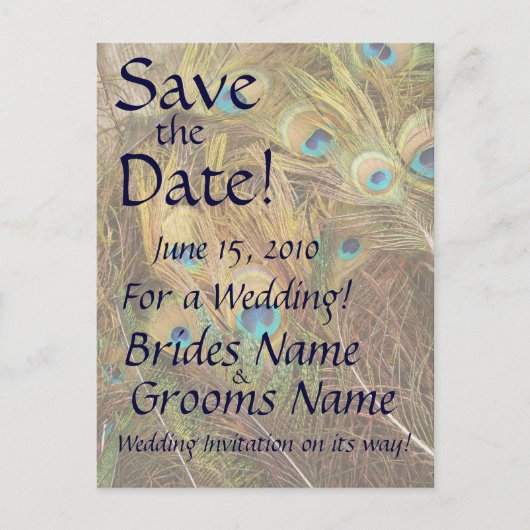 日付の孔雀はがきを保存 案内ポストカード (正面)