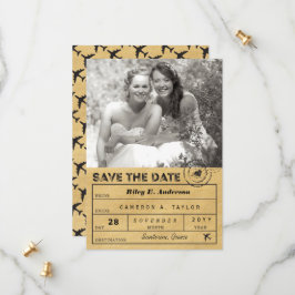 日付の宛先の荷物タグの写真カードを保存 セーブザデート