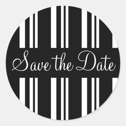 日付の封筒封ストライプ印シールを保存 ラウンドシール (正面)