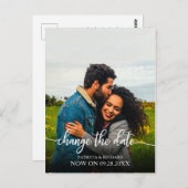 日付の延期されたス結婚クリプトのエレガント変更 ポストカード (正面/裏面)