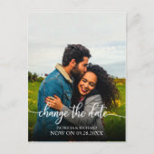 日付の延期されたス結婚クリプトのエレガント変更 ポストカード (正面)