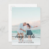 日付の延期された黒結婚いスクリプトを変更する ポストカード (正面/裏面)