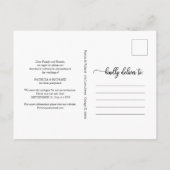 日付の延期された黒結婚いスクリプトを変更する ポストカード (裏面)