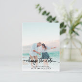 日付の延期された黒結婚いスクリプトを変更する ポストカード (スタンド正面)